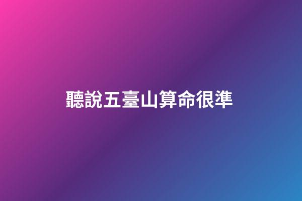 聽說五臺山算命很準 (聽說五臺山算命很準確)-第1張-觀點-玄機派